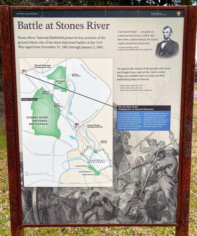 Battle at Stones River Marker. Click for full size. Battle at Stones River Marker image. Click for full size.