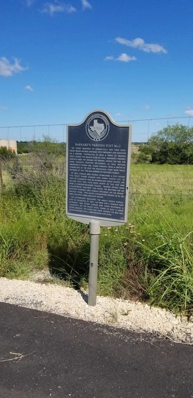 The Barnard's Trading Post No. 2 Marker along the highway image. Click for full size.