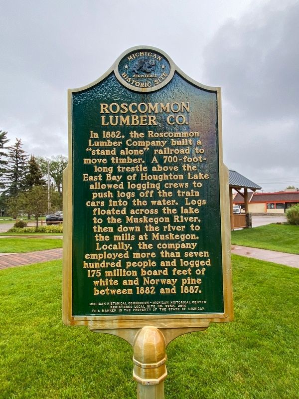 Prudenville / Roscommon Lumber Co. Marker image. Click for full size.
