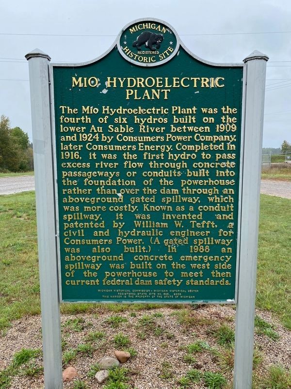 Mio Hydroelectric Plant / Hydroelectric Power Marker image. Click for full size.