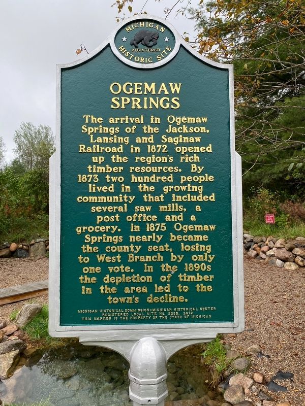 Ogemaw Springs Marker image. Click for full size.