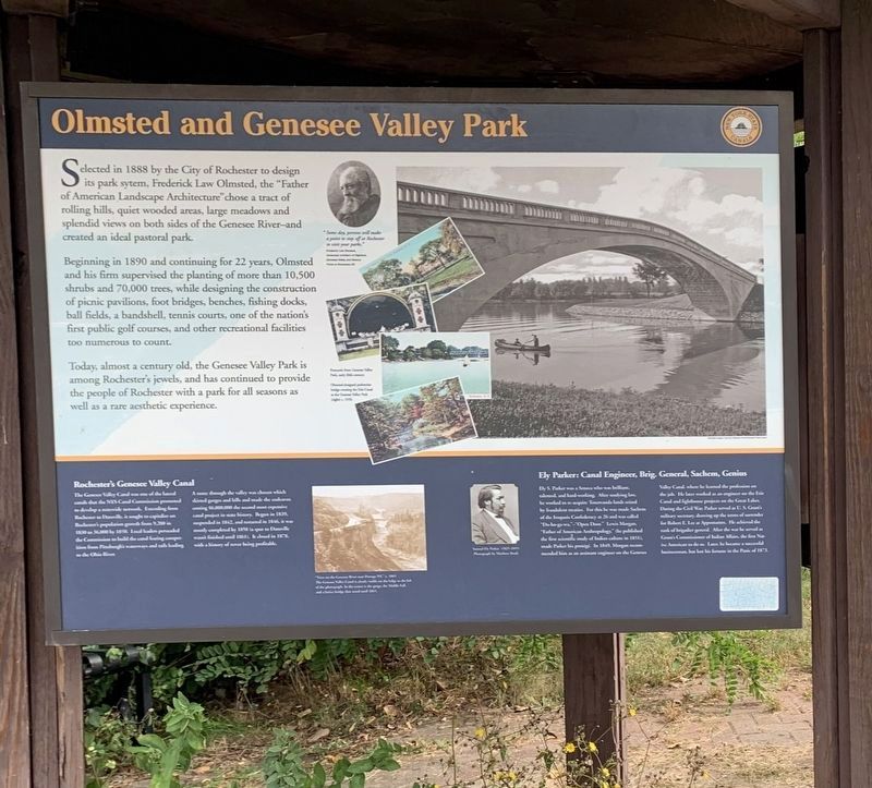 Olmsted and Genesee Valley Park Marker image. Click for full size.