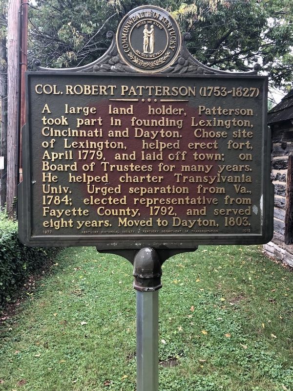 Col. Robert Patterson (1753-1827) / Patterson Cabin Marker image. Click for full size.