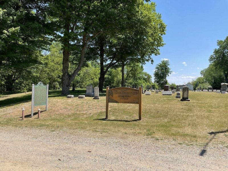 New Groningen Cemetery Sign and Historical Marker image. Click for full size.