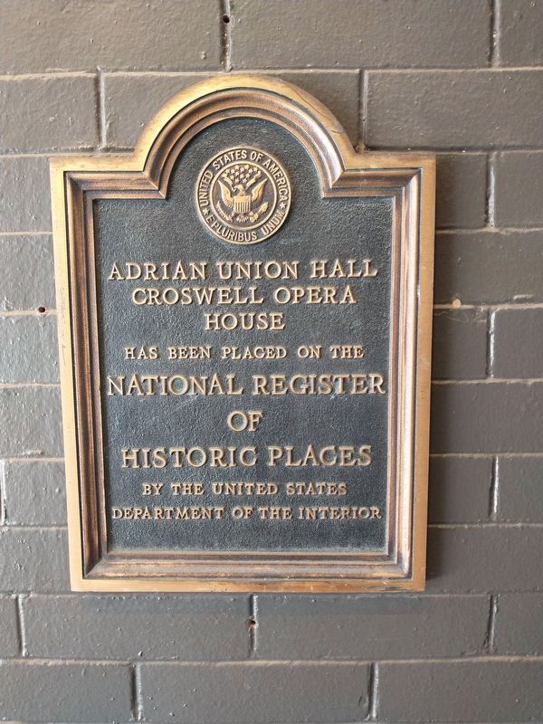 Adrian Union Hall Marker image. Click for full size.