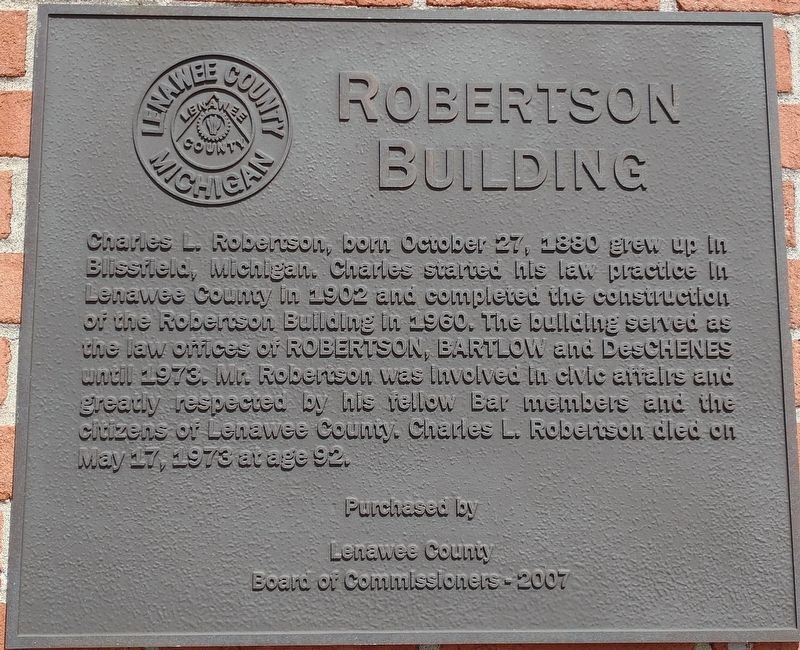 Robertson Building Marker image. Click for full size.