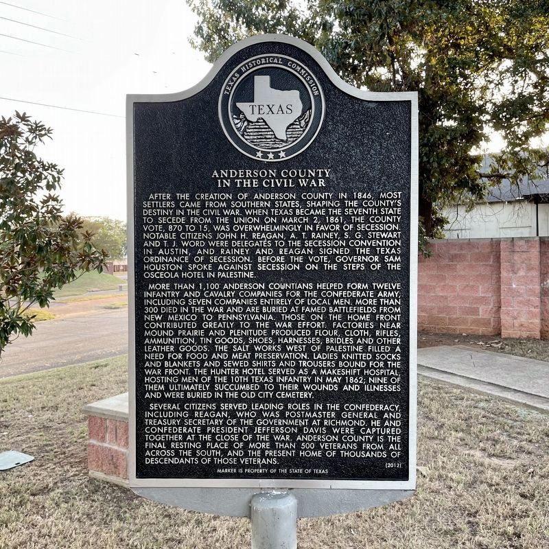 Anderson County in the Civil War Marker image. Click for full size.