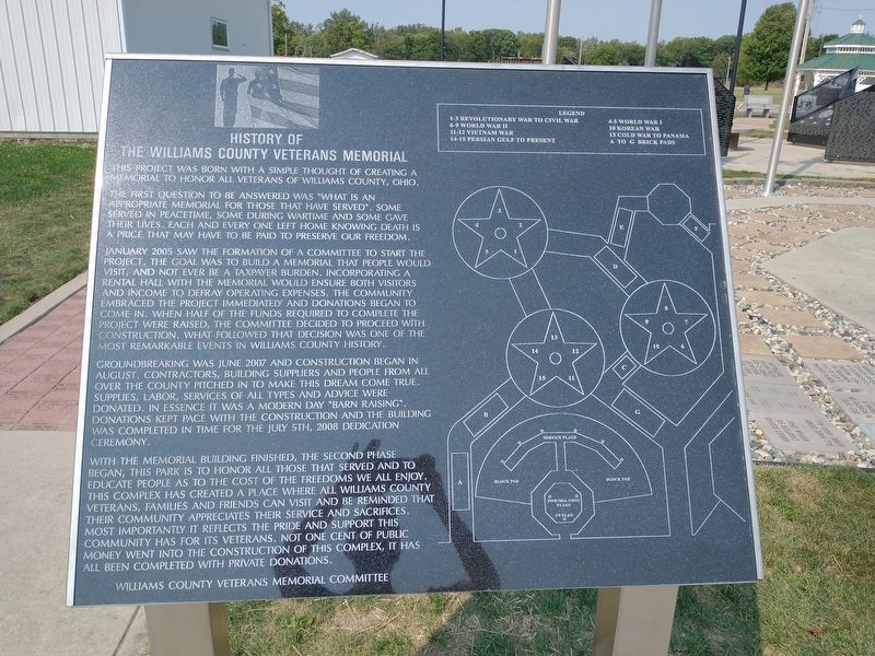 History Of The Williams County Veterans Memorial image. Click for full size.