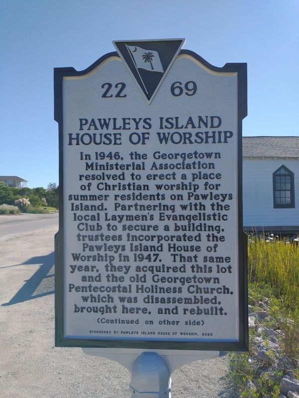 Pawleys Island House of Worship Marker (Side 1) image. Click for full size.