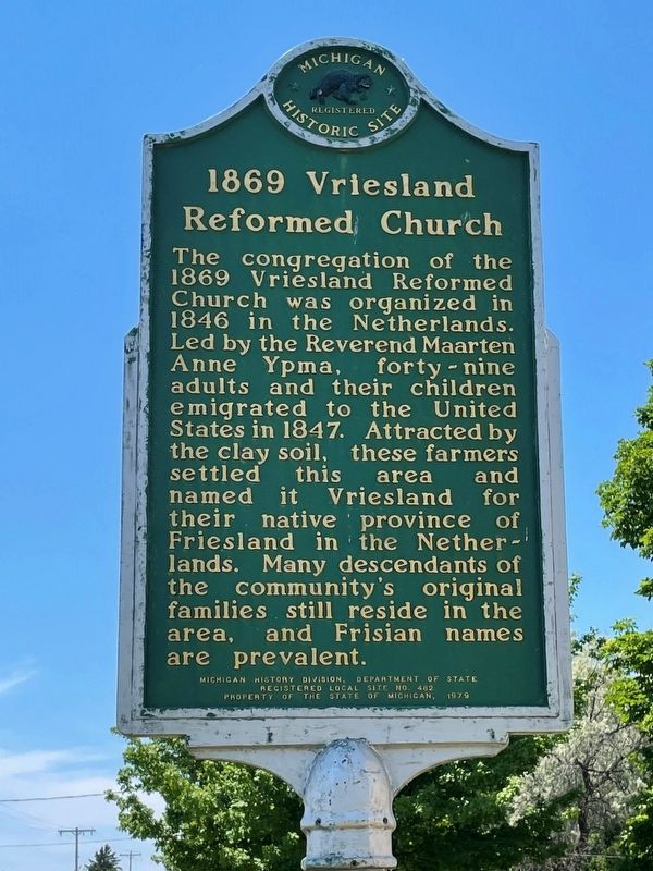 1869 Vriesland Reformed Church Marker image. Click for full size.