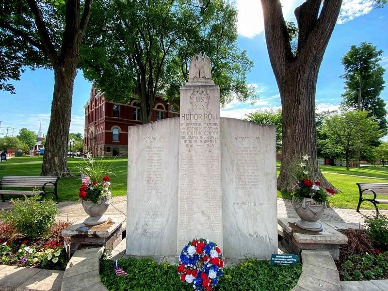 Livingston County Veterans Honor Roll Marker. Click for full size. Livingston County Veterans Honor Roll Marker image. Click for full size.