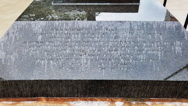Robert William Andrew Feller Marker<br>(<i>west side</i>). Click for full size. Robert William Andrew Feller Marker<br>(<i>west side</i>) image. Click for full size.