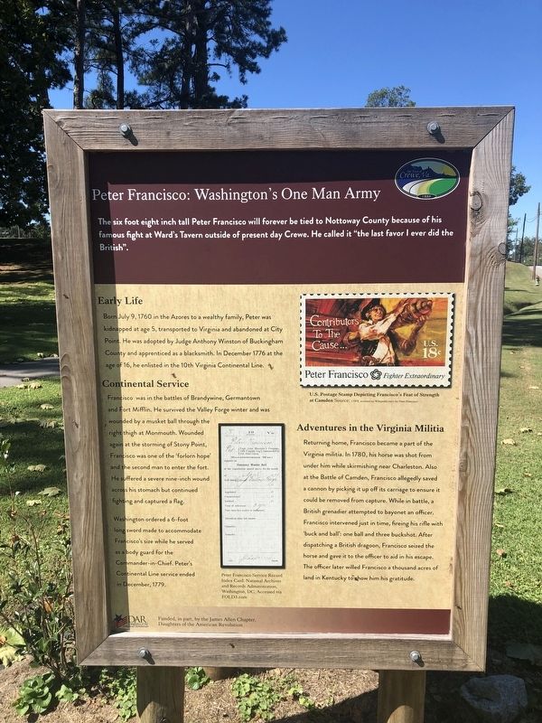 Peter Francisco: Washington's One Man Army Marker image. Click for full size.