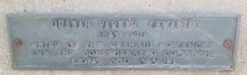 Quanah Parker (Kwania) Marker. Click for full size. Quanah Parker (Kwania) Marker image. Click for full size.