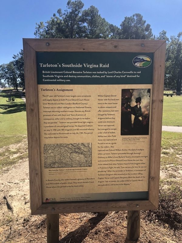 Tarleton's Southside Virginia Raid Marker image. Click for full size.