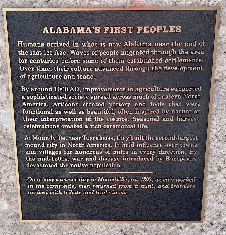 Alabama's First Peoples Marker image. Click for full size.