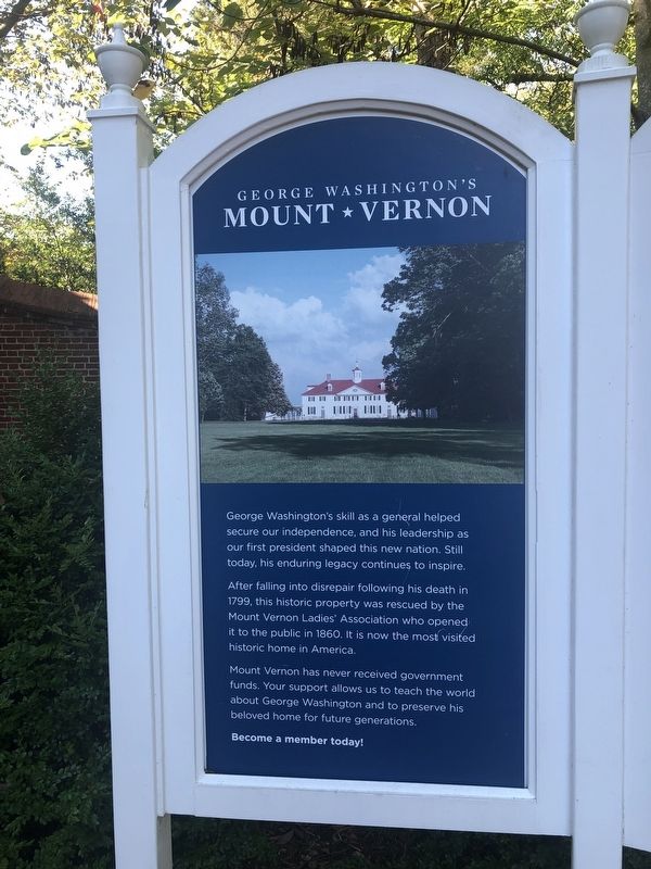 George Washington's Mount Vernon Marker image. Click for full size.
