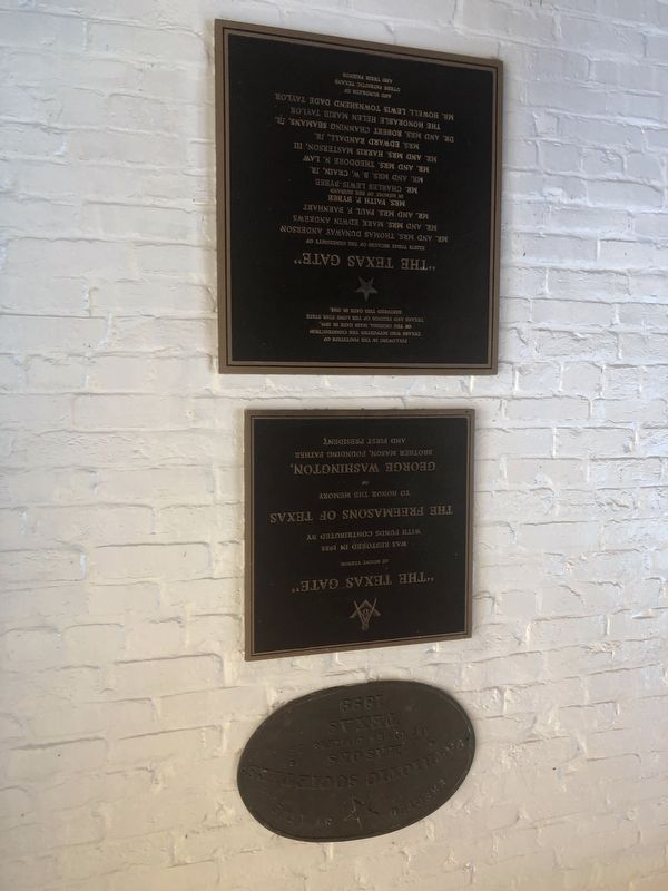 Plaques on the Texas Gate. Click for full size. Plaques on the Texas Gate image. Click for full size.