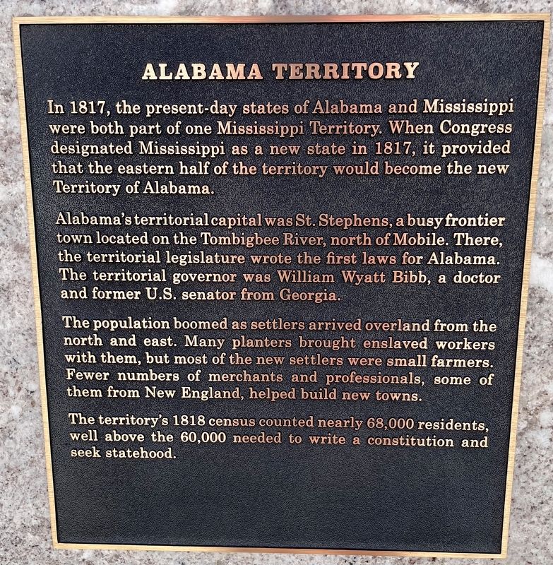 Alabama Territory Marker image. Click for full size.