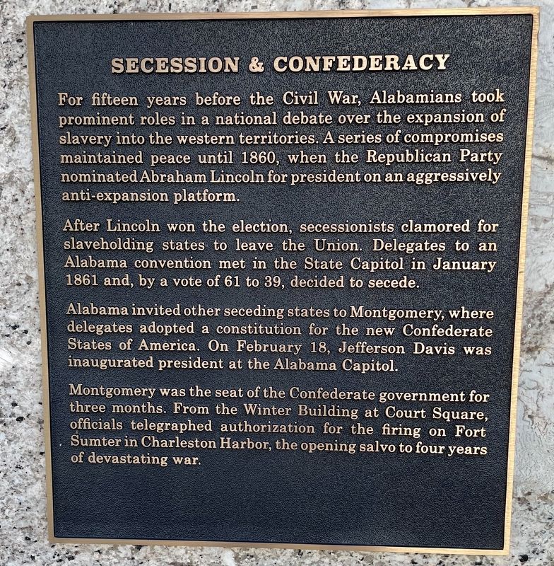 Secession & Confederacy Marker image. Click for full size.