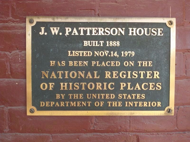 J.W. Patterson House National Register of Historic Places Marker image. Click for full size.