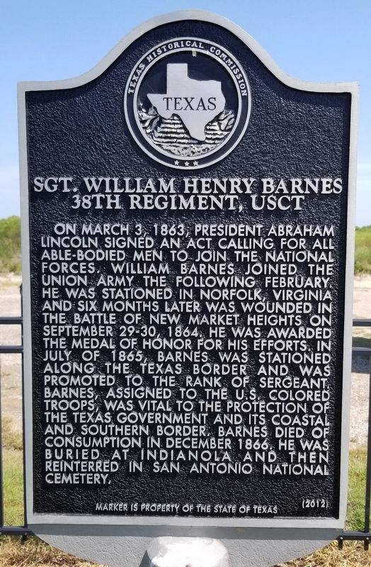 Sgt. William Henry Barnes Marker image. Click for full size.