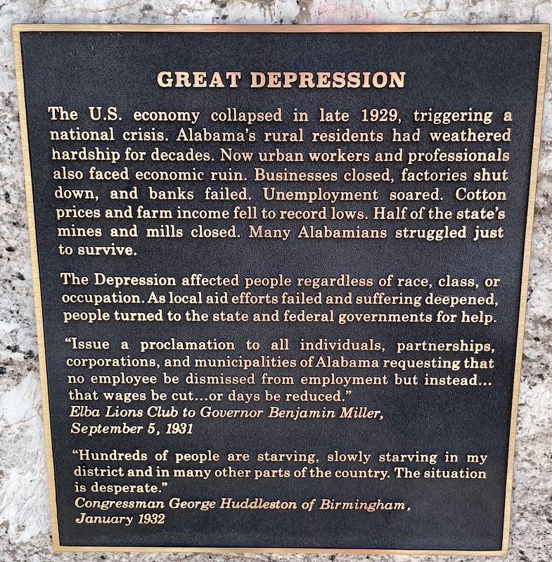 Great Depression Marker image. Click for full size.
