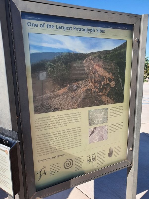 One of the Largest Petroglyph Sites Marker image. Click for full size.
