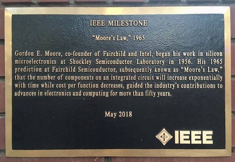 Moores Law Marker image. Click for full size.