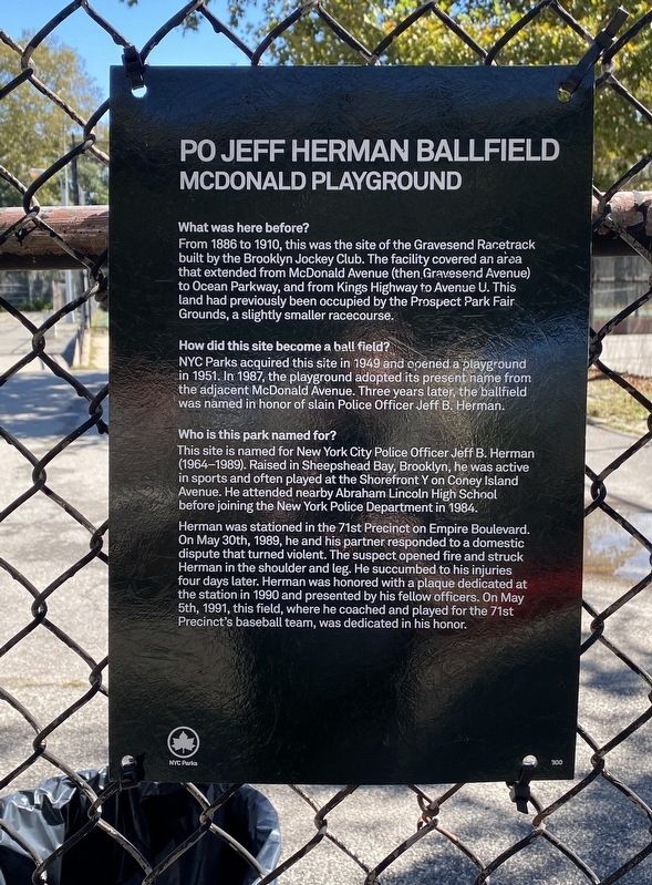 PO Jeff Herman Ballfield Marker image. Click for full size.
