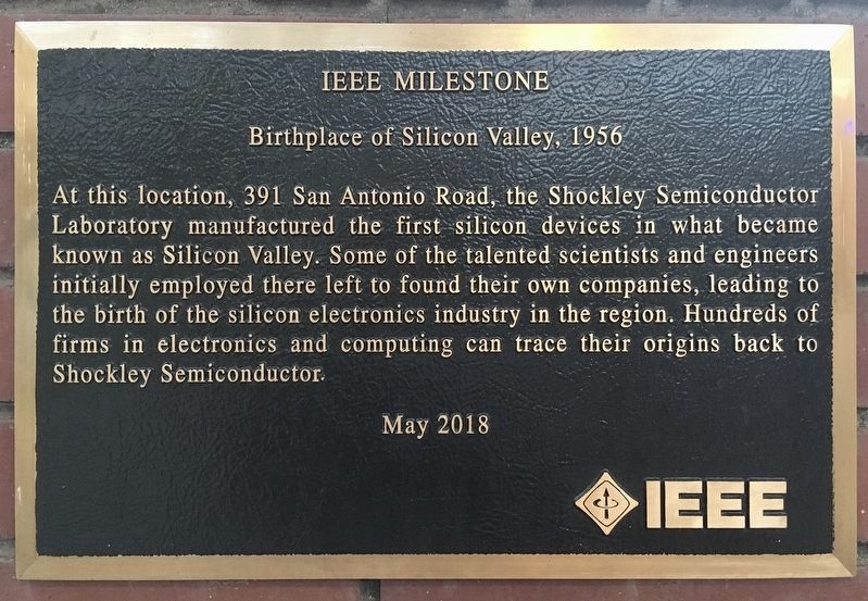 Birthplace of Silicon Valley Marker image. Click for full size.