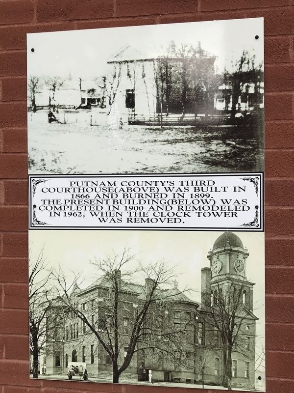 Putnam County's Third and Fourth Courthouses Marker image. Click for full size.