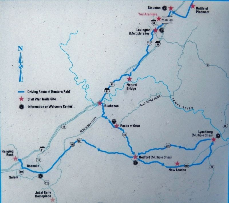 Marker detail: Route of Hunter�s Raid image. Click for full size.