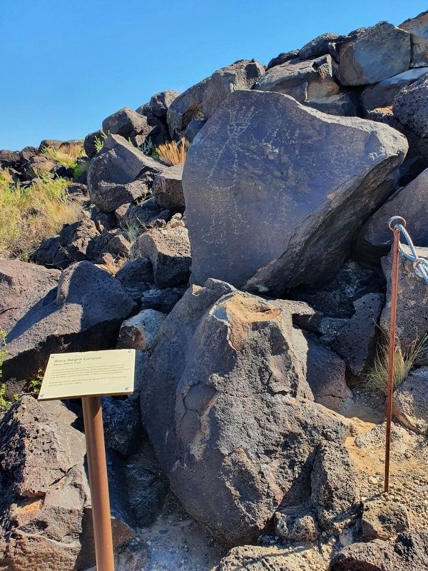 Mesa Point Trail Marker and Petroglyph image. Click for full size.