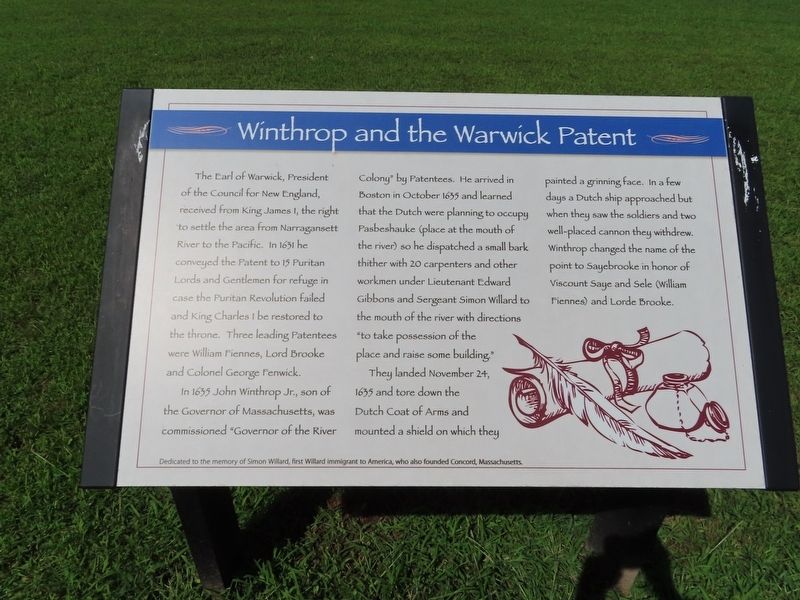 Winthrop and the Warwick Patent Marker image. Click for full size.