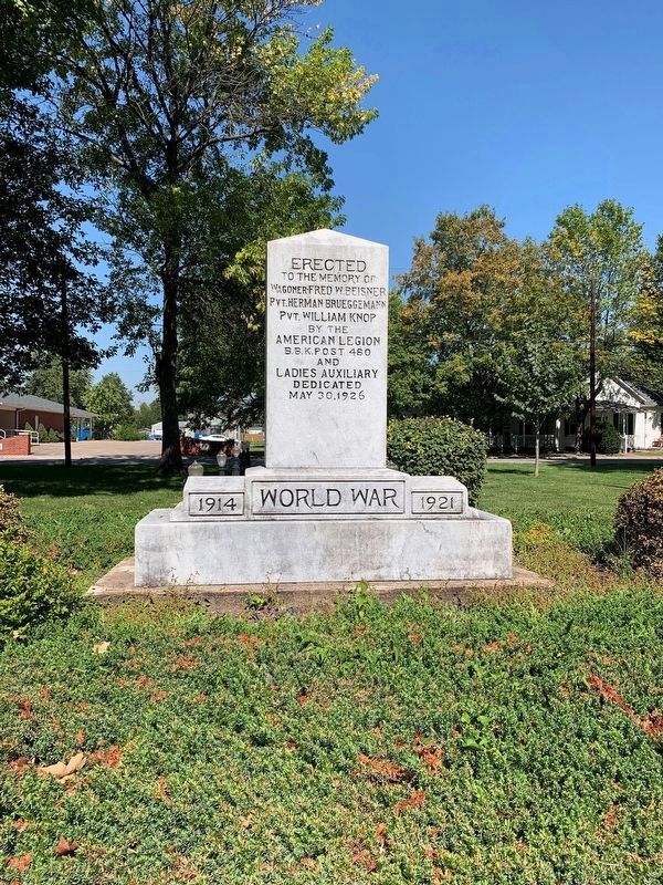 World War I side of the memorial. Click for full size. World War I side of the memorial image. Click for full size.
