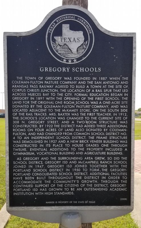 Gregory Schools Marker image. Click for full size.