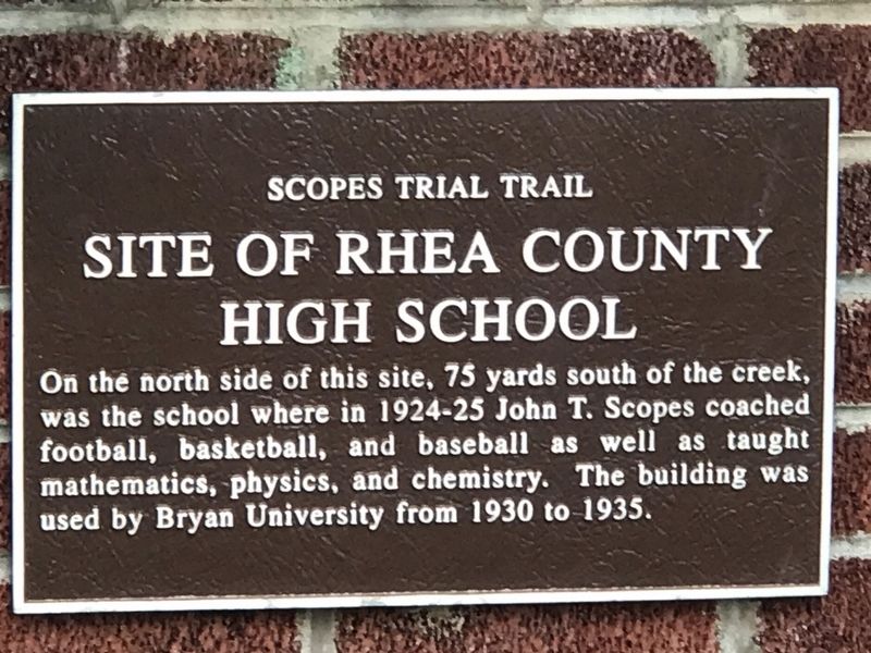 Site of Rhea County High School Marker image. Click for full size.