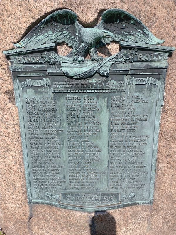 Lenawee County World War Honor Roll Marker. Click for full size. Lenawee County World War Honor Roll Marker image. Click for full size.