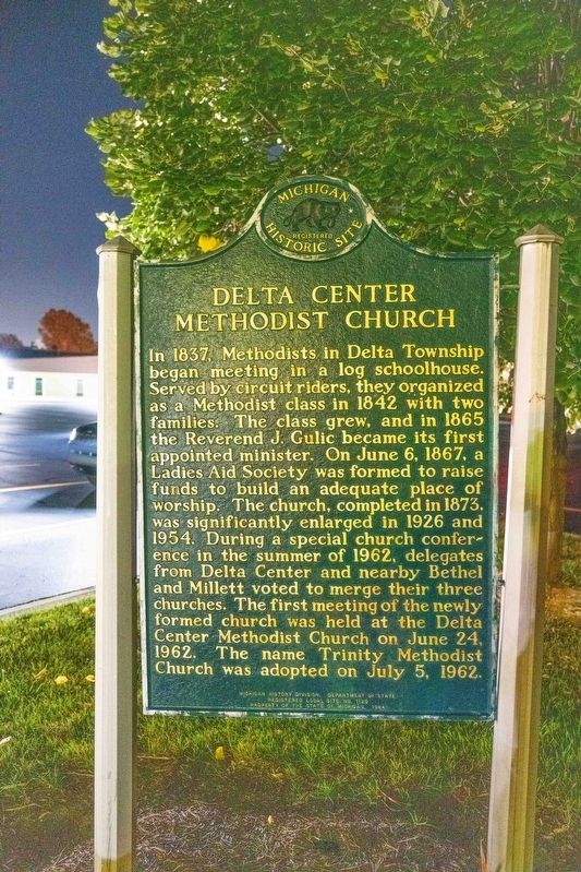 Delta Center Methodist Church Marker image. Click for full size.