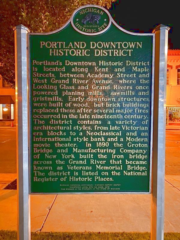 Portland Downtown Historic District Marker. Click for full size. Portland Downtown Historic District Marker image. Click for full size.