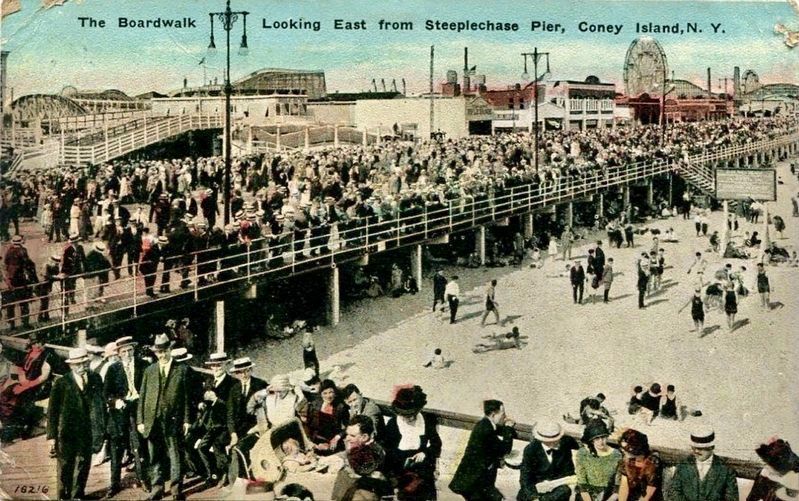 <i>The Boardwalk Looking East from Steeplechase Pier, Coney Island, N.Y.</i>. Click for full size. <i>The Boardwalk Looking East from Steeplechase Pier, Coney Island, N.Y.</i> image. Click for full size.