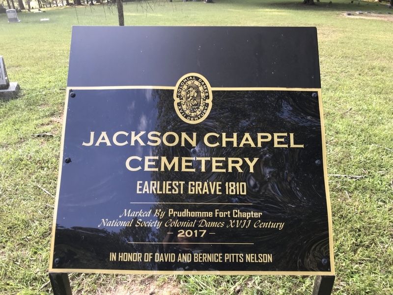 Jackson Chapel Cemetery Marker image. Click for full size.