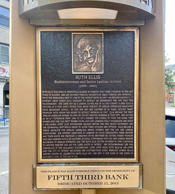 Ruth Ellis Marker image. Click for full size.