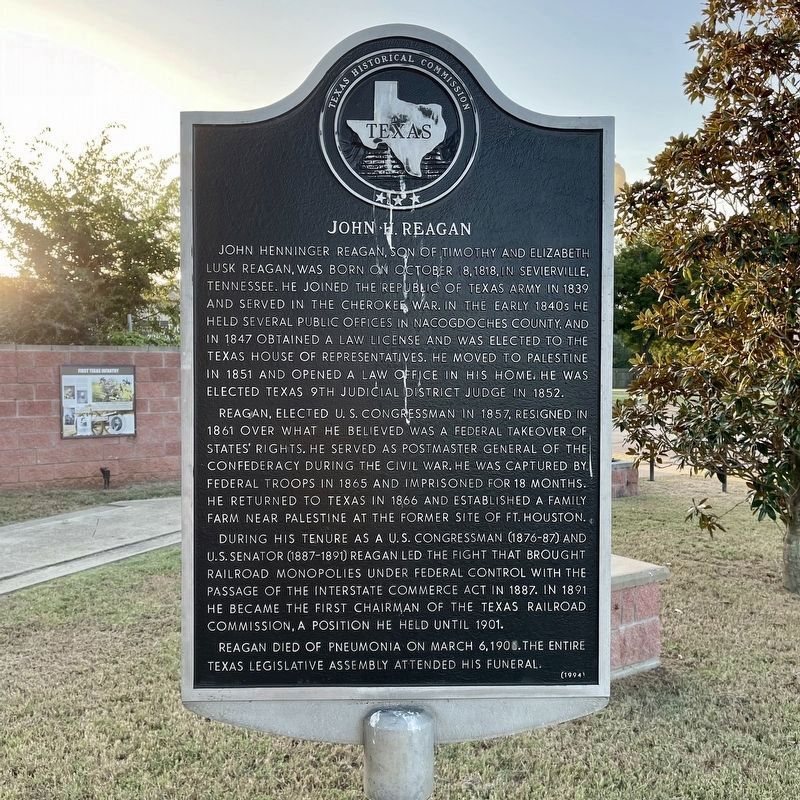 John H. Reagan Marker image. Click for full size.