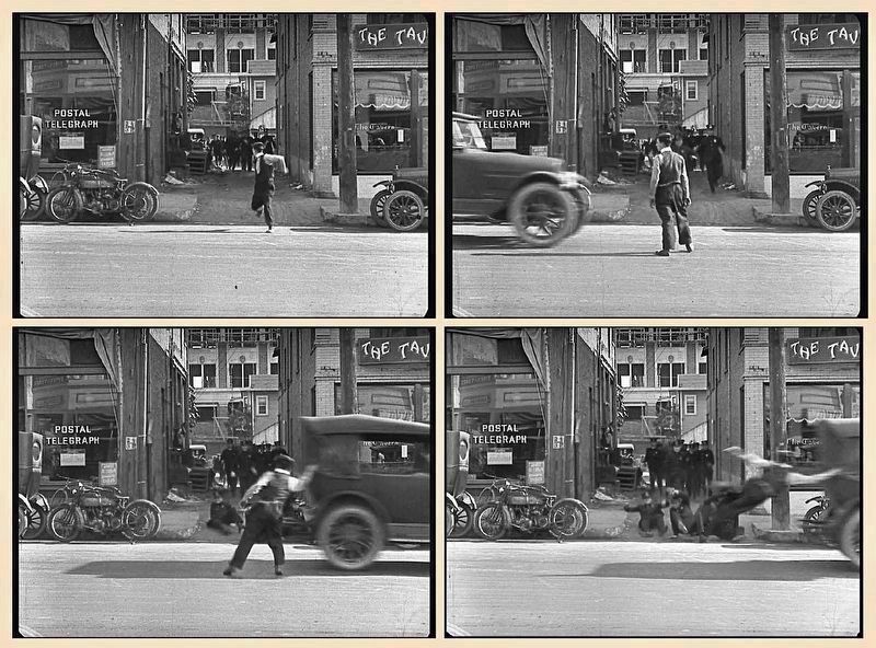 Buster Keaton in "Cops" image. Click for more information.