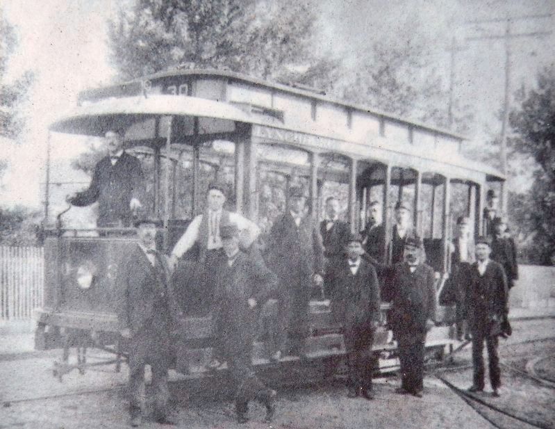Marker detail: Trolley Car No. 30, 1902 image. Click for full size.