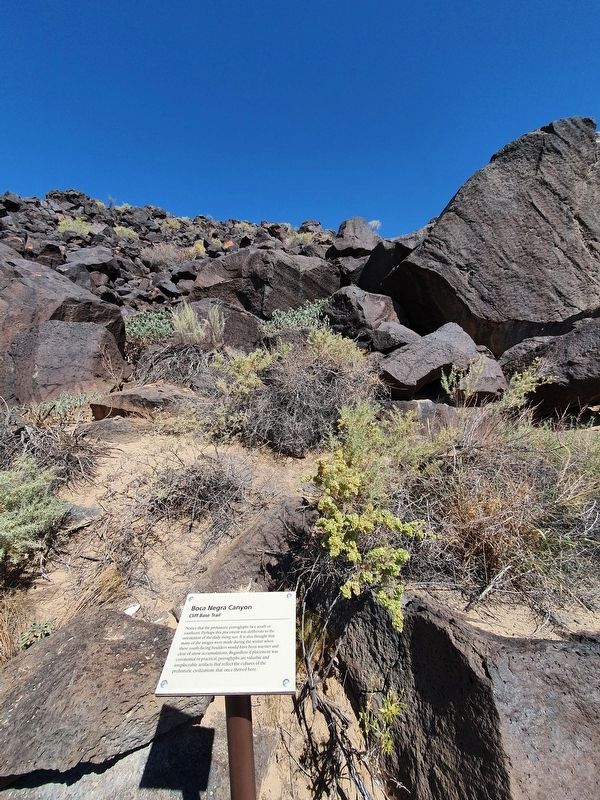 Petroglyph Orientation - Cliff Base Trail Marker image. Click for full size.