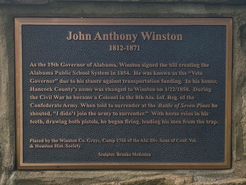 John Anthony Winston Marker image. Click for full size.