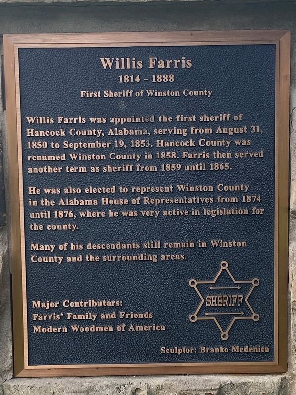 Willis Farris Marker image. Click for full size.